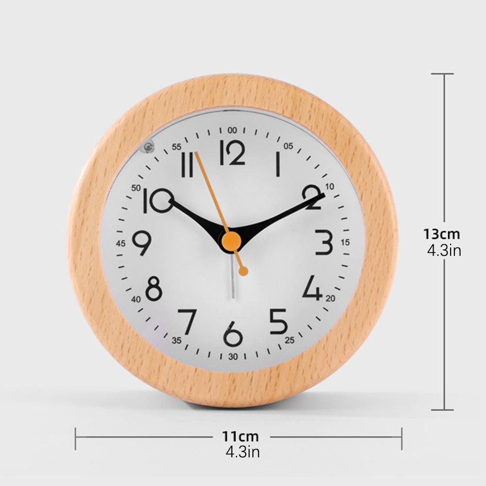 Simple Wooden Analog Alarm Clock Silents Table Clock with Night Light Stylish Home Decor Extra-Loud Office Kitchen Counter