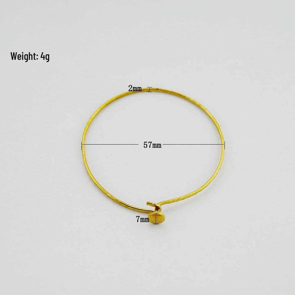 Pure Copper Round Ring Personality Circle Bracelet - Simple, Popular, Classical Thin Wristband Jewelry Accessory