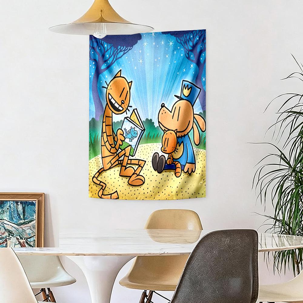 Dog Man Wall Decor Tapestry Art For Pet Memorial Birthdaywedding Party Backdrop Family Gift