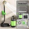 Electric Camping Shower Set with Rechargeable Pump and Water Bag.