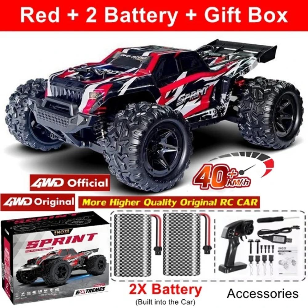Remote Control Car 4X4 Off Road Monster Truck All Terrain RC Cars 40KPH High Speed 4WD Electric Vehicle Toy Gift for Kid Adult