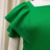 Elegant Office Lady's Dresses Ruffles Sleeve Pleated Ankle Length Luxury Female Party Evening Dress