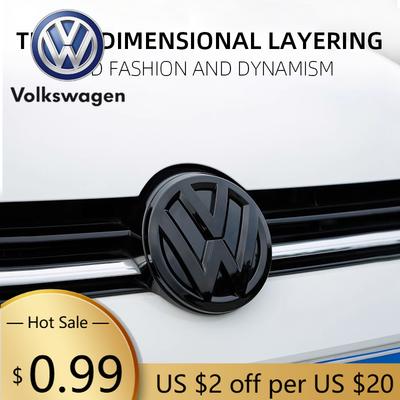 2026 Neu Für VOLKSWAGEN VW 2 Stück Glänzend Schwarz Matt Schwarz Frontgrill-Emblem und ein Heckklappen-Emblem Für Volkswagen VW Golf 5 MK5