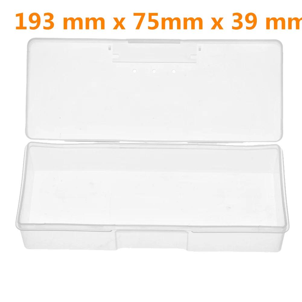 Plastic Transparent Nail Supplies Tools Storage Box Push Grinding Blocks Organizer Medicine Container 19x7.5x3.9 cm