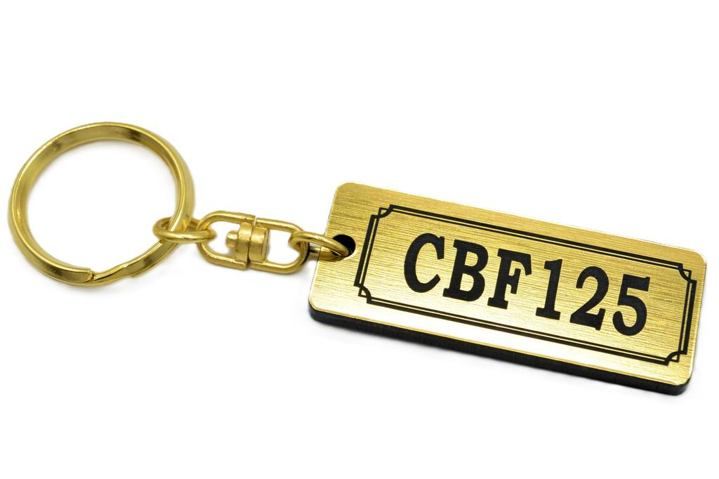 CBF125 Gold and Black Double Ring Acrylic Original Keychain Custom Accessories AA-223-1 - Muffler, Handlebars, Exterior, Mirrors, Parts,