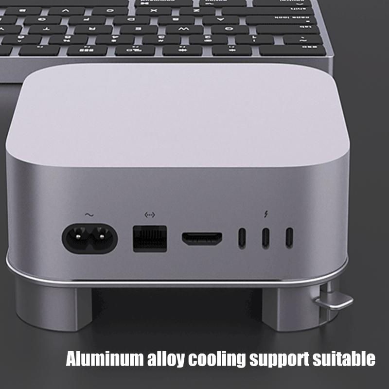 Ventilated Computer Base For MiniM4 Computer Support With Bottom Airflows Optimization And Protective Silicone Cushions