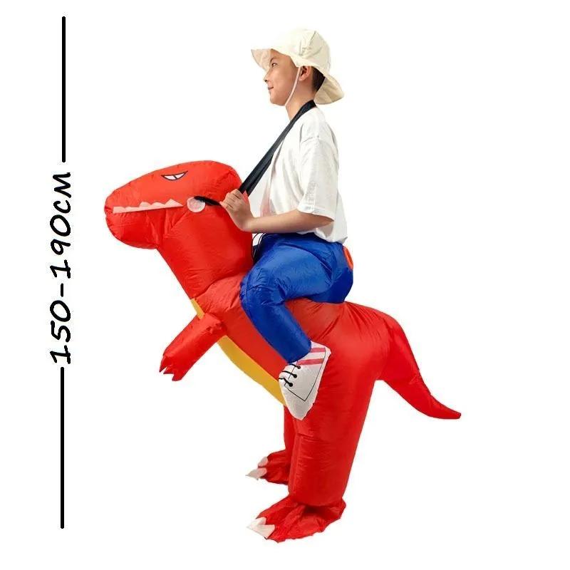 

Милый надувной костюм динозавра для взрослых, костюм с вентилятором, прогулочное нарядное платье на Хэллоуин Adult(150-190CM) красный