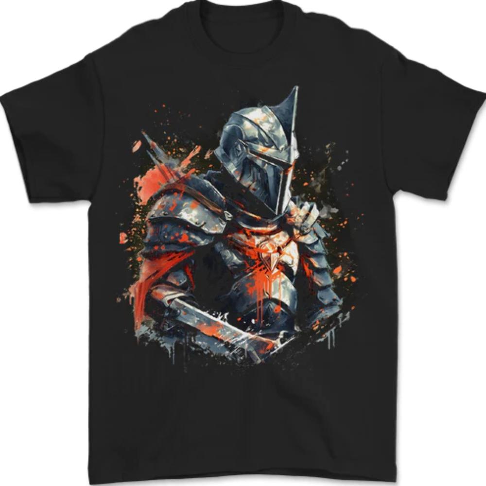 A Fantasy Medieval Knight in Armour Unisexs TShirt 100 Cotton S
