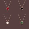 Four-Leaf Clover Double-Sided Necklace Does Not Lose Colour Female Summer Senior Sense Lucky Grass Pendant Temperament Collarbone Chain