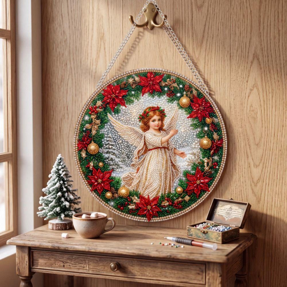 DIY Christmas Diamond Painting Set Pearl Beads Diamond Painting Pendant  for Adults