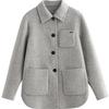 INMAN Alpaca Silk Blend Double-Faced Shirt-Style Short Wool Coat