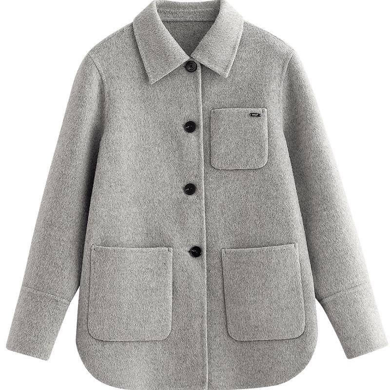 INMAN Women's Alpaca Blend Double-faced Wool Shirt Jacket