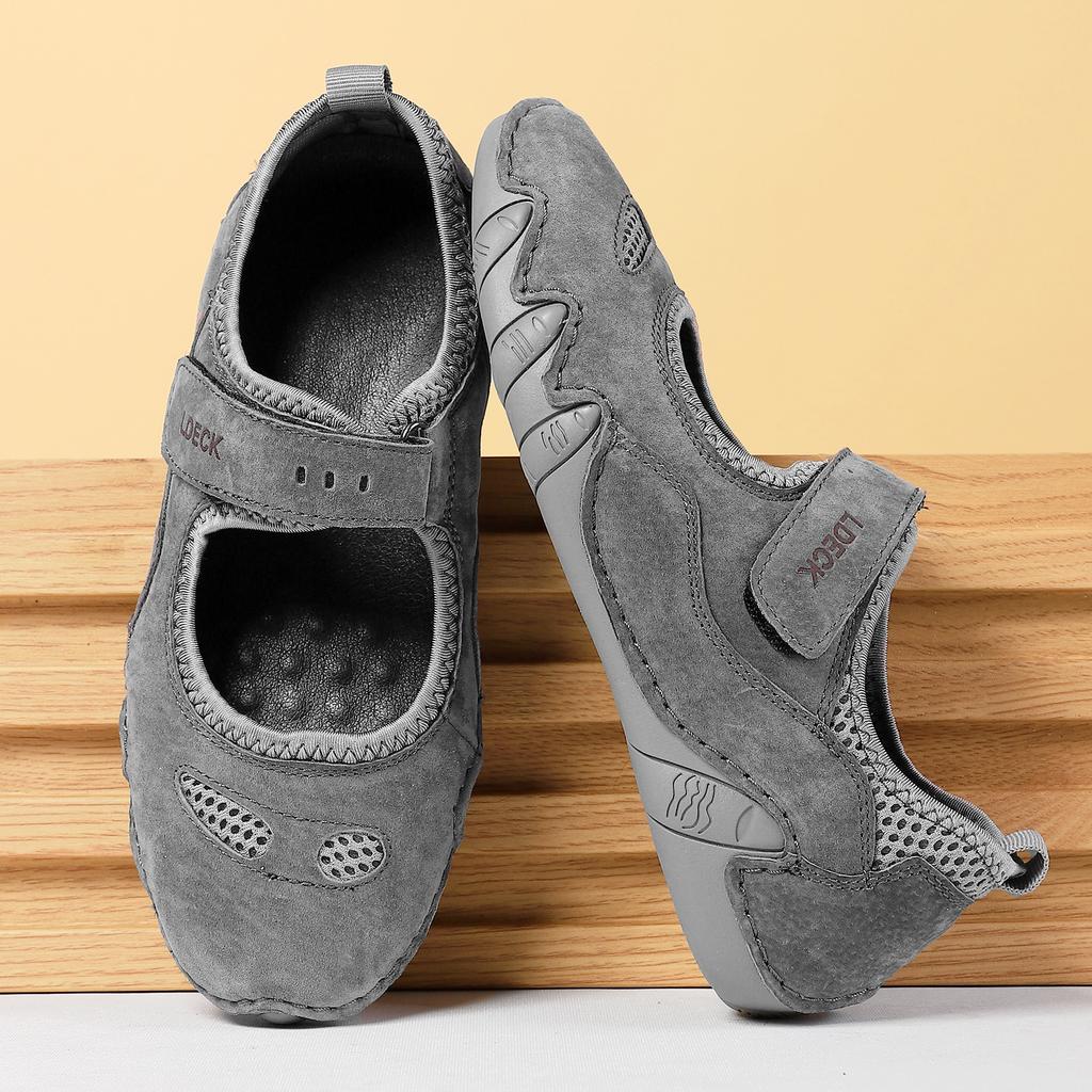 Fashion New Sports Leisure Women Beach Genuine Leather Shoe Fashion Mary Soft Sole Sneakers Wear-Resistant Big Size Handmade Women Shoes