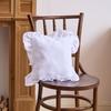 French Ruffle Edge Pillow Cover Solid Color Pillow Living Room Sofa Pillow Chair Back Waist Pillow Cover