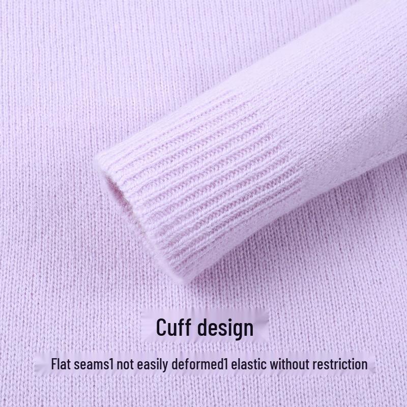 SNOWFLYING Women's 100% Lambswool Crew Neck Sweater