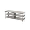 Table d'appoint TV - AKTIVE - 110x40x45 cm - Effet ciment - Structure métallique noire - Supporte 30 kg - Design moderne