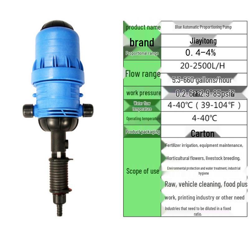 Wasserbetriebene Dosierpumpe für Bewässerung, Düngung, Autowäsche und Aquakultur.