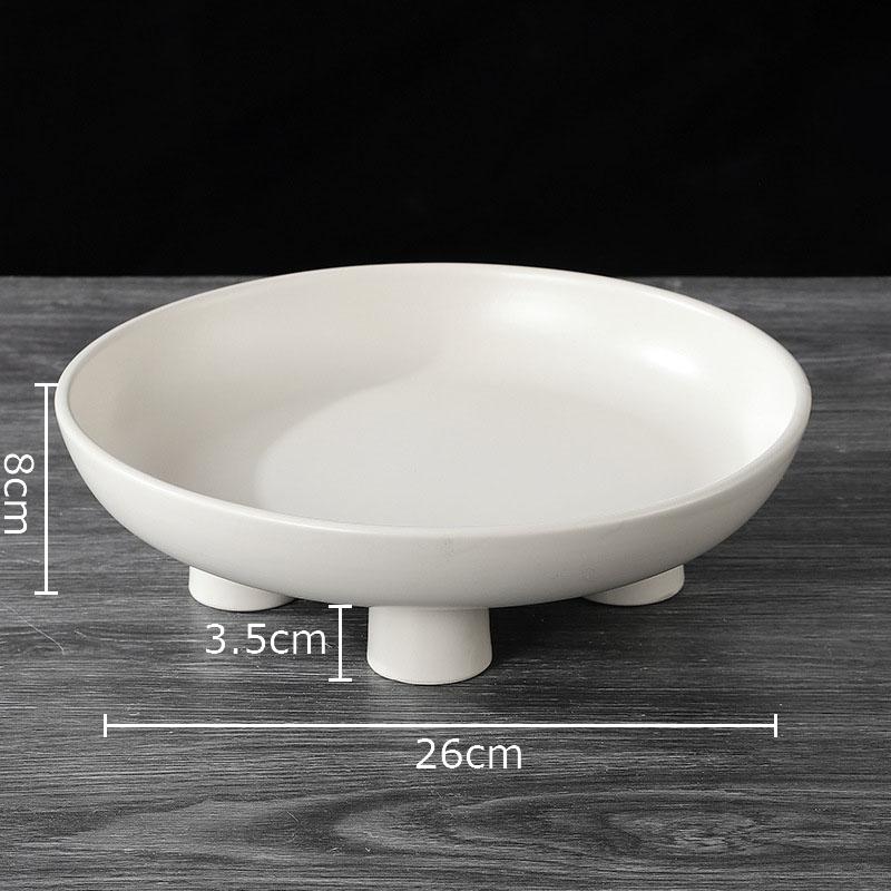 Creative Round Fruit Bowl Snack Dessert Plate Fruits Plate Ceramic Storage Tray Living Room Coffee Table Household Fruit Tray
