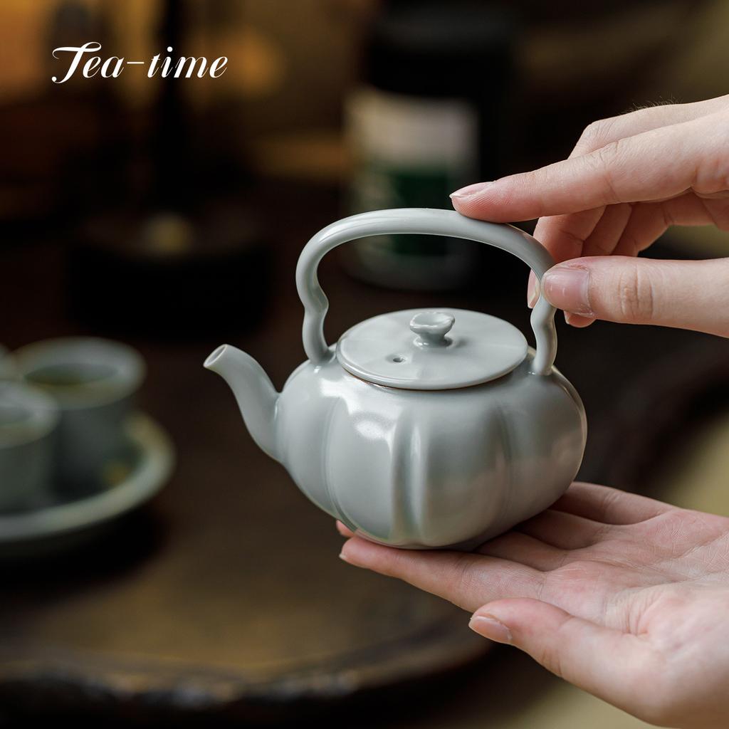 Ru Kiln Kettle Chinese Ceramic Tea Brewing Kettle Puer Tea Jug Teapot With Filter Oolong Infuser Ceremony Set Yixing Pot Teapots