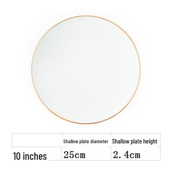 Nordic Gold Rim Steak Knife & Fork Plate Set - Western Dining & Breakfast Tableware