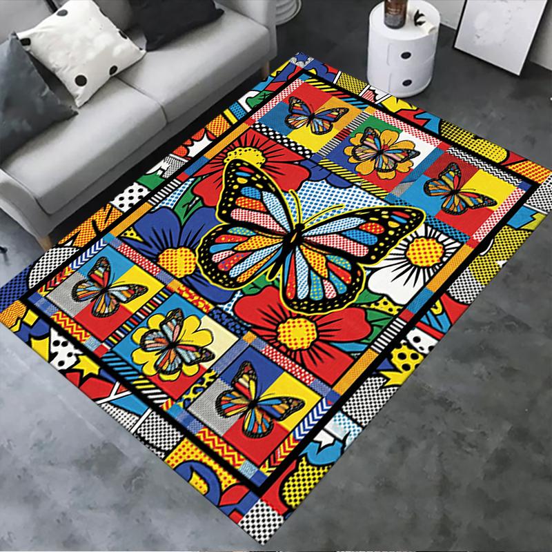 2025 New Modern Butterfly Carpet Rug for Living Room Bedroom Home Sofa Decoration,Kids play Non-slip Floor Mat73