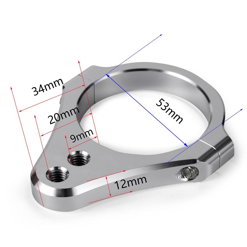 53mm Universal Fork Bracket Steering Damper Fork Mounting Clamp Bracket Diameter 53mm, Damper Bracket