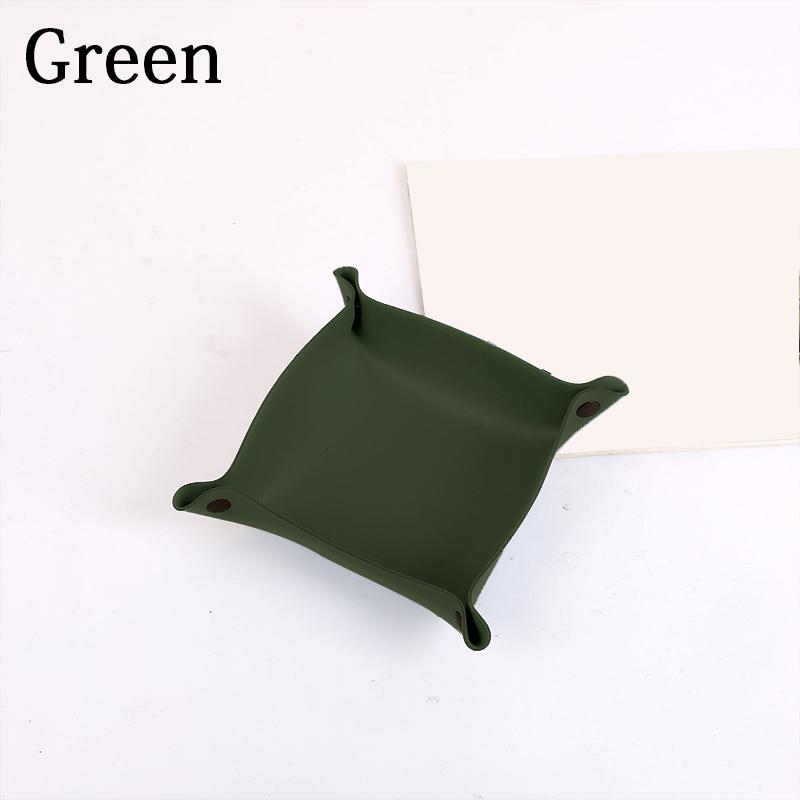 1PC Storage Box Storage Tray Home Decoration PU Leather Desktop Storage Portable