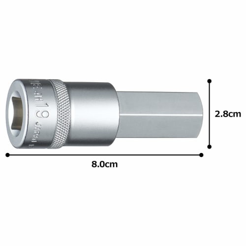 TONE Hexagon socket 4H-19 Drive angle 12.7mm (1/2") Width across flats 19mm
