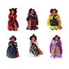 Halloween Witch Doll Standing Witch Figure Holding Broomstick Desktop Spooky Witch Figurine for Halloween Party Mantel Dining Table Decor