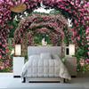 Romantic Flowers Photo Wallpaper 3d Rose Wreath Large Mural For Living Room Bedroom Wall Paper Home Decor