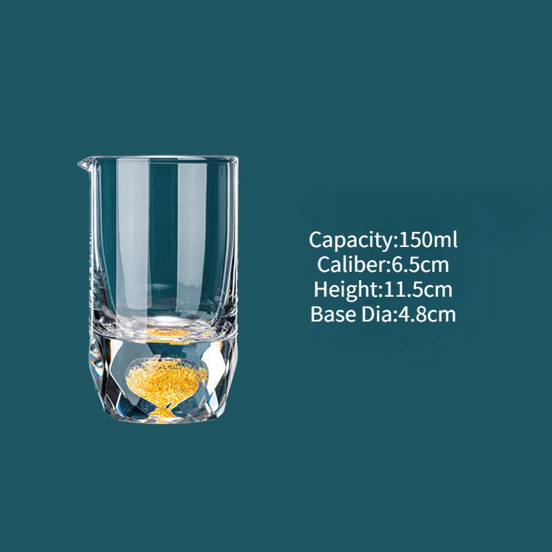 1/2Pcs Shot Glass Crystal Gold Foil Shot Glasses Chinese Style Sake Glasses For Wine Vodka Glasses Double Glass Wine Cup For Bar