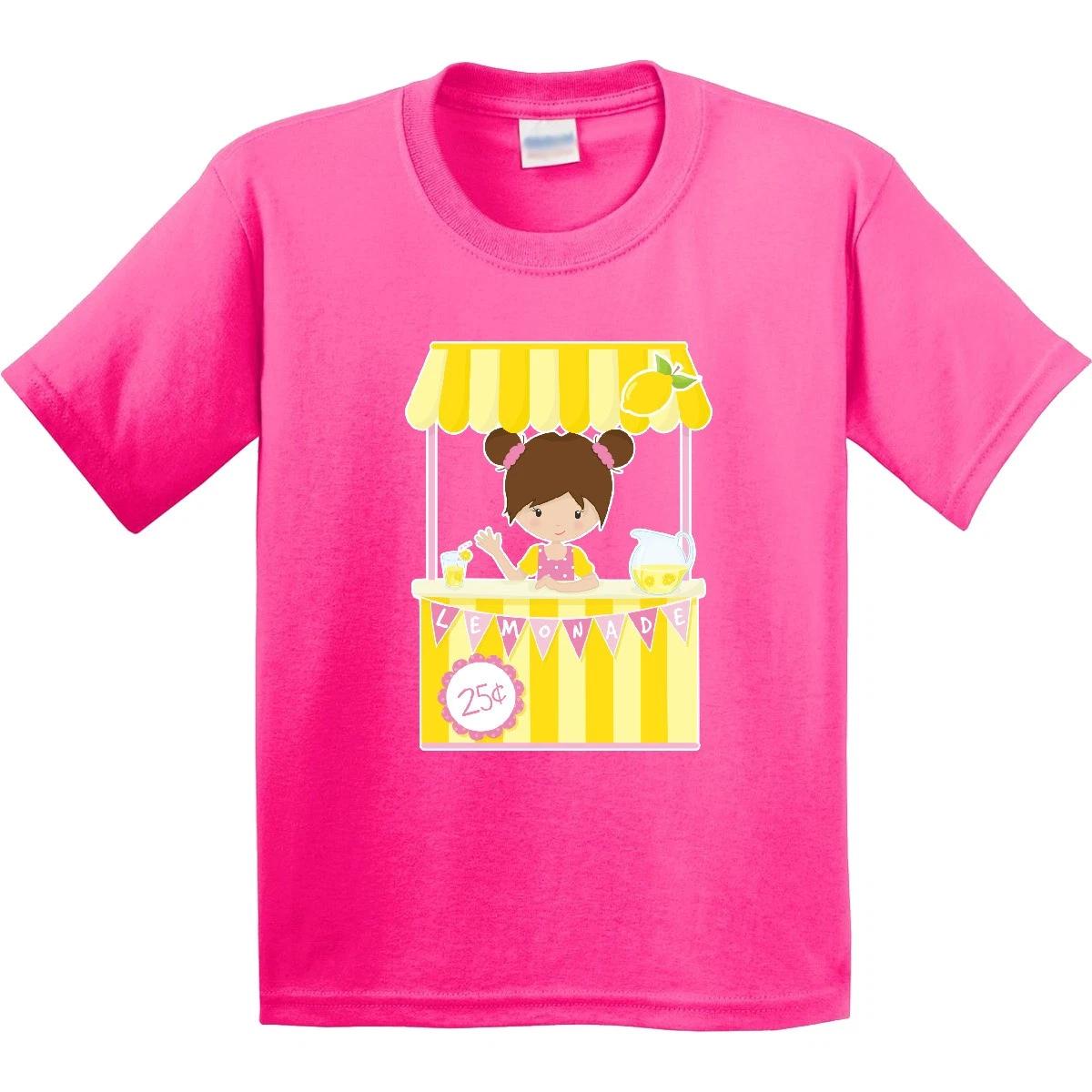 Inktastic Girl With A Lemonade Stand Youth T-Shirt Brunette Beverage Summer Tee 130
