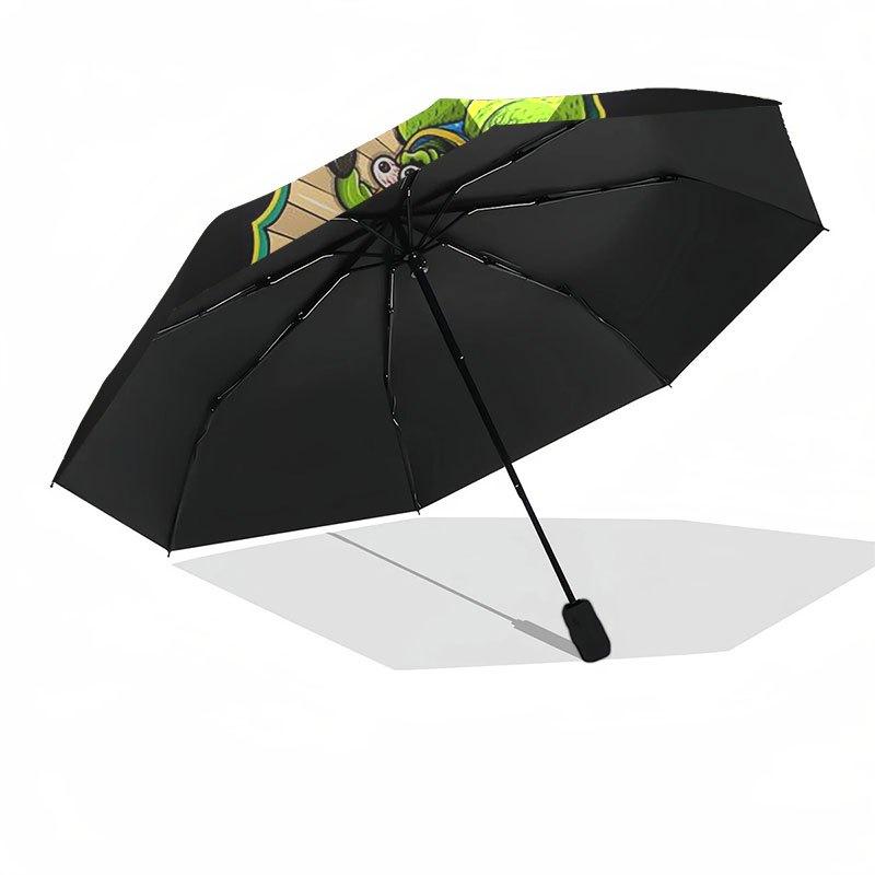 1pc Rat finks Automatic Opening/Closing Umbrella with Convenient Three-Fold Design, 8 Iron Ribs - for Outdoor Daily Use, Travel A02