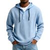 Herren einfarbiges Kapuzensweatshirt mit Knopfleiste Herren Freizeitmode Sweatshirt