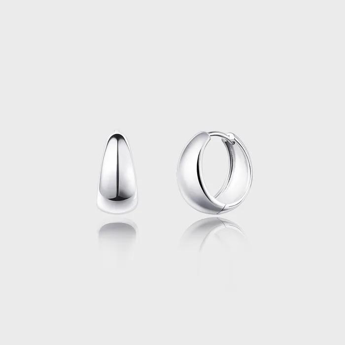 Silver One-Touch Earrings U0090