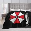 Umbrella Corporation Knitted Blankets Residents Evils Flannel Throw Blankets Summer Air Conditioning Portable Soft Warm Bedsprea