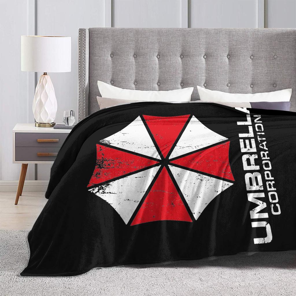 Umbrella Corporation Knitted Blankets Residents Evils Flannel Throw Blankets Summer Air Conditioning Portable Soft Warm Bedsprea