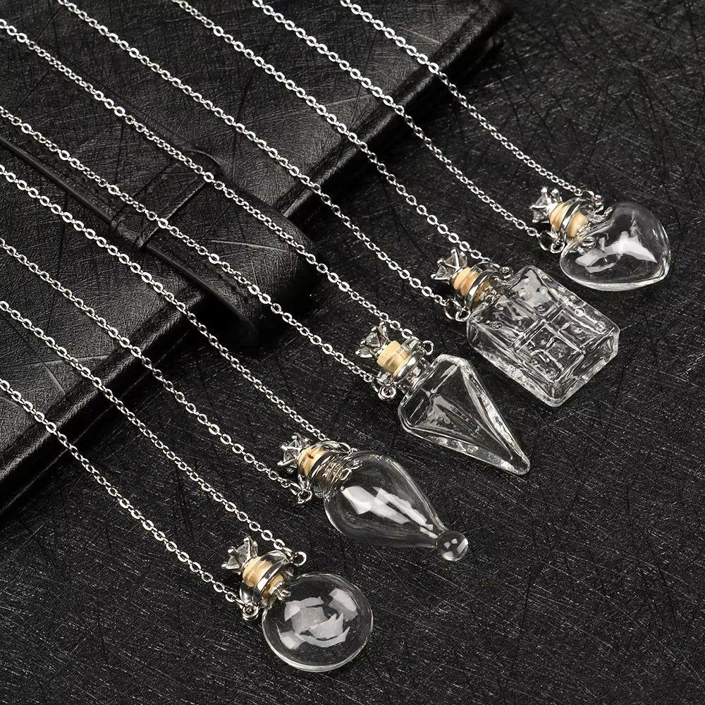 Water Drop Openable Necklace Glaze Bottle Mini Bottles Necklace Glaze Vial Pendant Keepsake