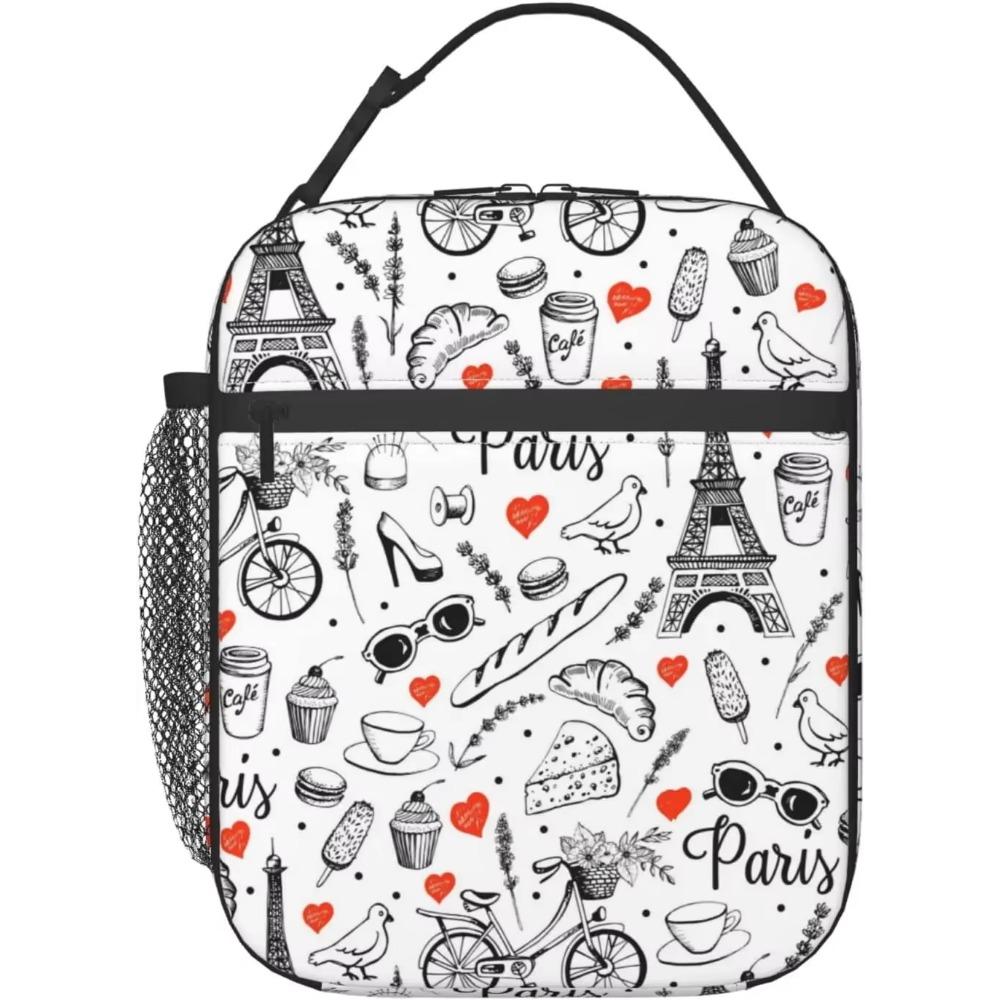Lunch Bags  Eiffel Tower Lunch Box for Men Women Insulated Reusable Portable Lunch Tote Adults Lunch Bag for Office