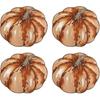 OWENIE Fall Placemats Set of 4, Autumn Printed Pumpkin Textured Fabric Place Mats for Kitchen Dining Table,Thanksgiving Harvest Halloween Holiday