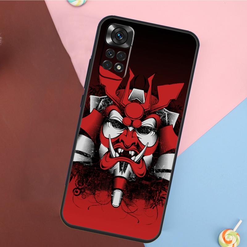 Samurai Mask Warrior Helmet Cover For Xiaomi Redmi Note 14 13 Pro 12 11 9 10 9S 10S 11S 12S Redmi 14C 10C 12C 13C Case