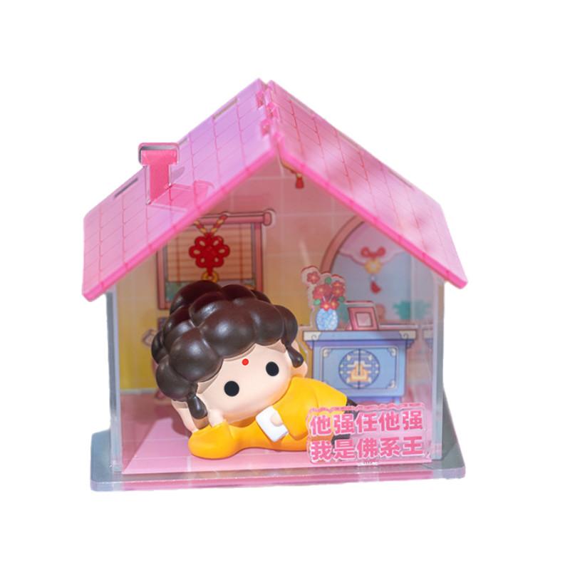 Buddha Cute Bubble Head Statue Ornament Cartoon Desktop Decor Bag Pendant Gift