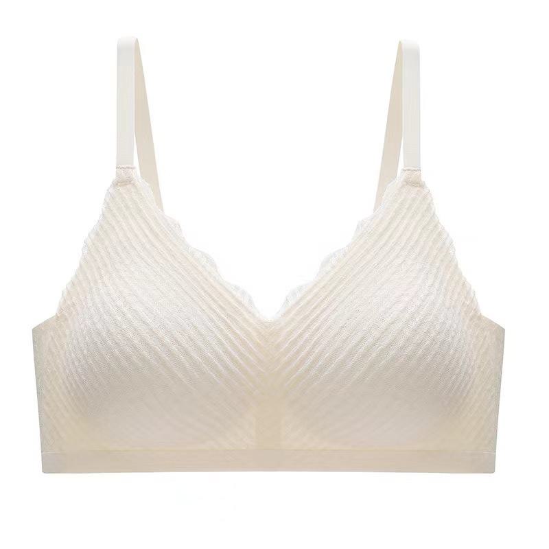 Wheat Ear Lace Suspenders Seamless Bra - Comfortable, Steel-Free, Thin & Fresh Underwear for Women.
