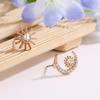 Women Chic Star Moon Asymmetry Ear Studs