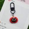 Cartoon Resin Black Cat Christmas Apple Keychain Pendant for Backpacks