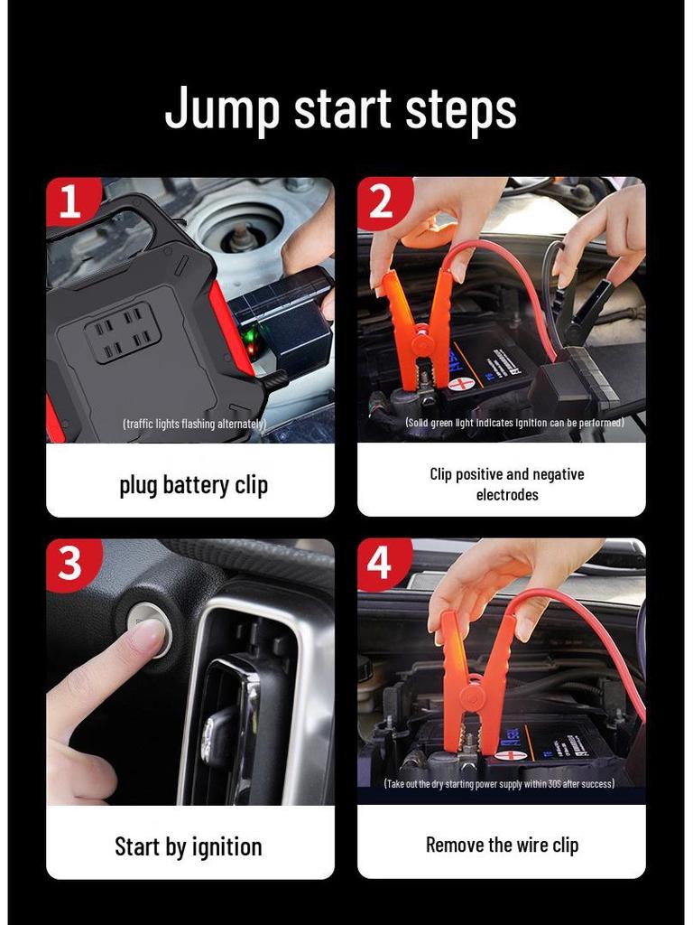 High-Capacity Car Emergency Jump Starter & Inflator