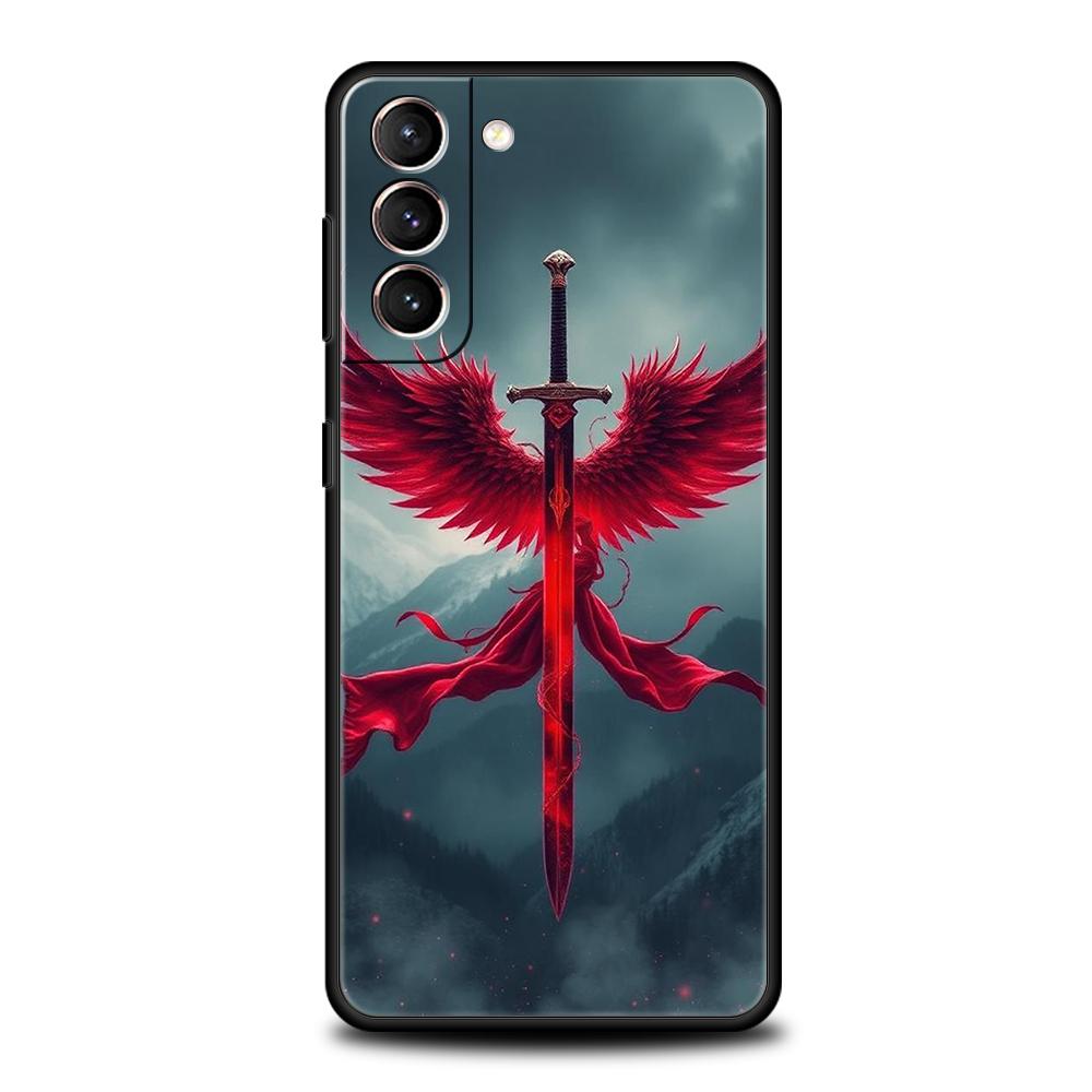 Handyhülle Cover für Samsung Galaxy S25 Edge S24 S23 S22 S20 S21 FE Ultra S10 S10E Plus 5G Weiches TPU Das Schwert Kreatives Muster
