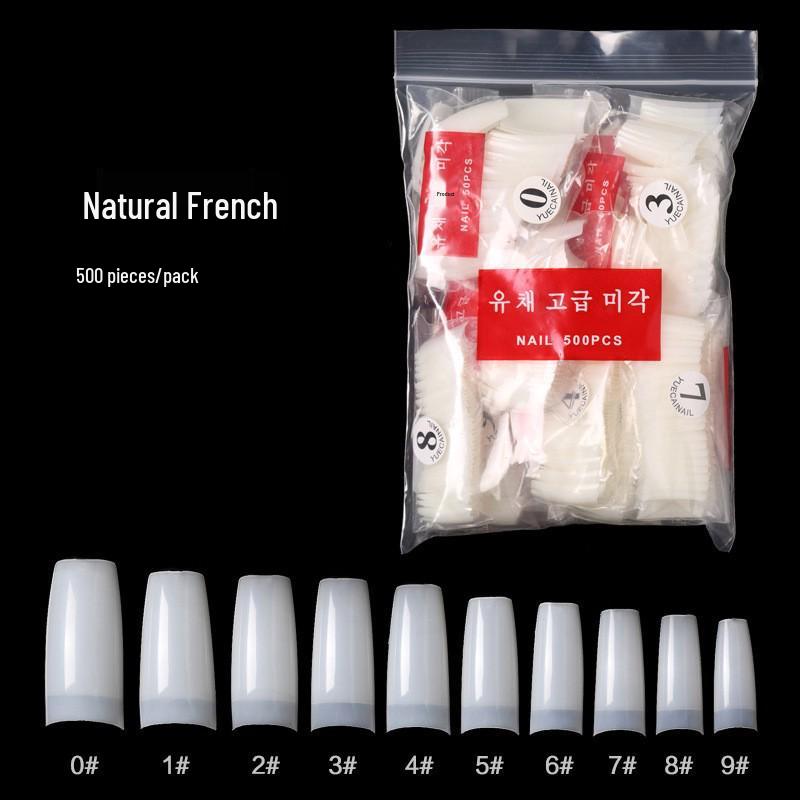 Korean Style Transparent Nail Tips: 500 Full & Half Cover Pieces
