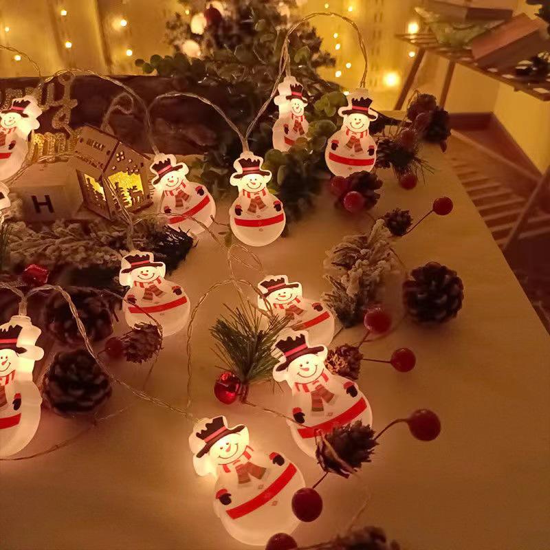 Battery-Powered LED Christmas Bell String Lights for Colorful Room Decoration