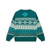 Li Ning Sports Trend Series Pullover Round Neck Long Sleeve Loose Knit Sweater Unisex Sweater Green AMBS145-2